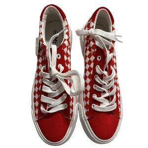 Ladies Mudd Red and White Platform Sneakers